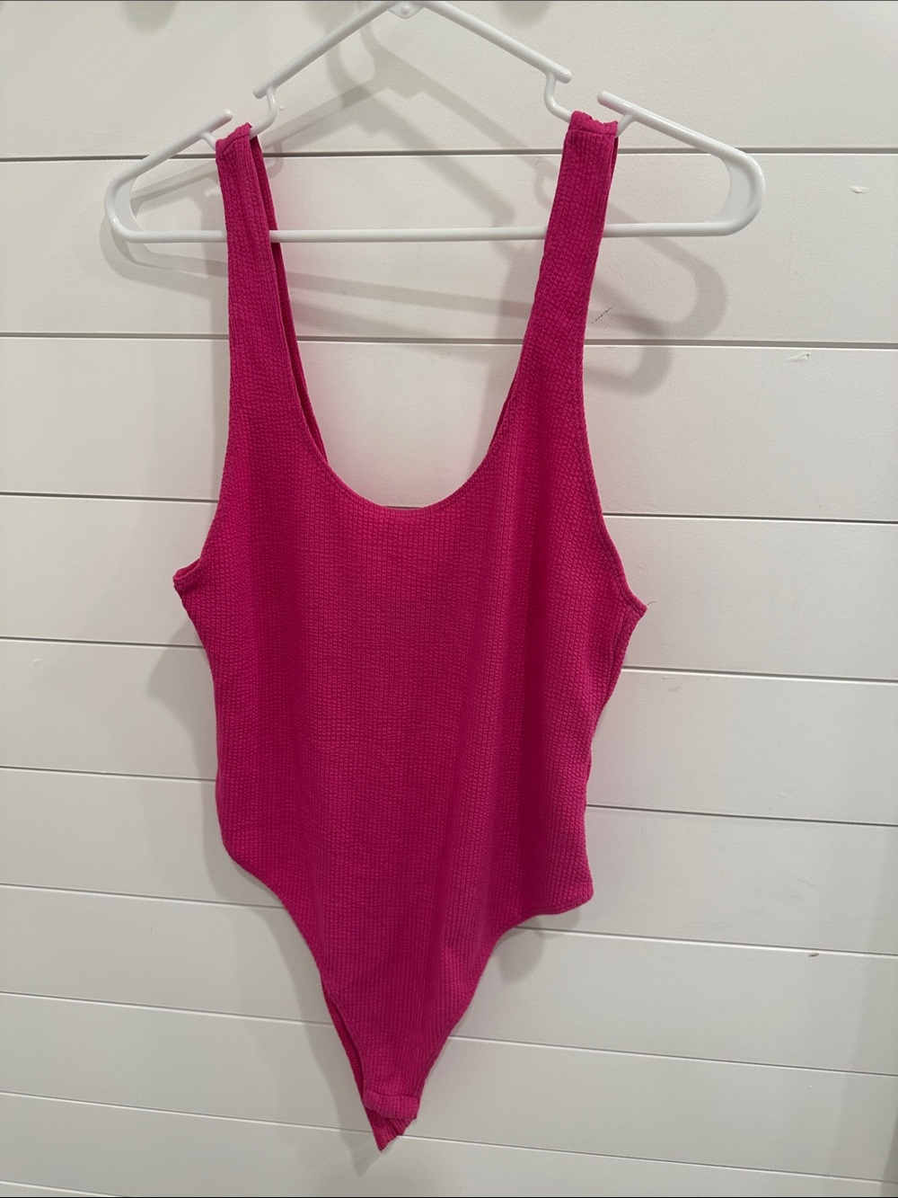 wild fable Hot Pink Ribbed One-Piece Bodysuit